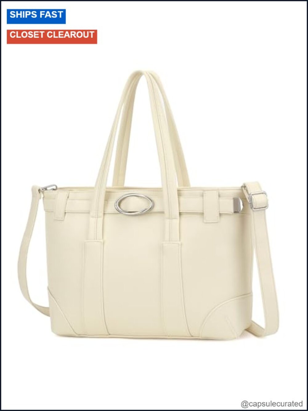 Large Vegan Leather Satchel Handbag Hobo Tote with Detachable Shoulder Strap - Picture 1 of 6